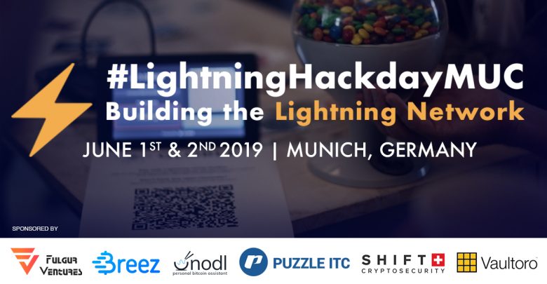 The 5th Bitcoin Lightning Network Hackday to be held in Munich on June 1st/2nd 2019 LN Hackday MUC 2019