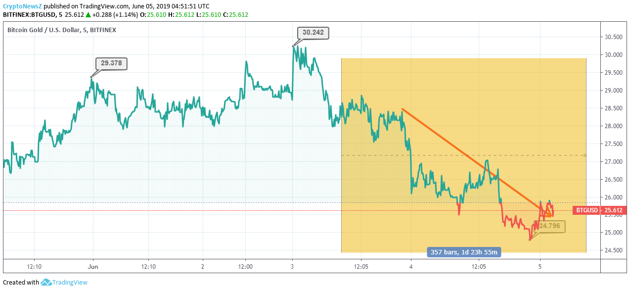 Bitcoin Gold Price Chart