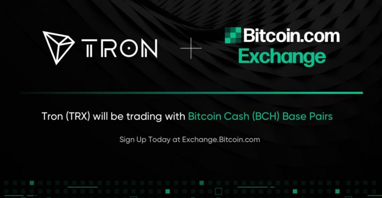 Justin Sun announced the listing of TRX on Bitcoin.com’s new exchange Justin Sun announced the listing of TRX on Bitcoin.com new exchange