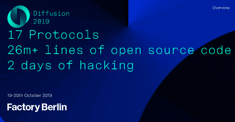 15 of the World’s Most Promising Tokenised Protocols Come Together for a Combined Dev Con, “Diffusion” in Berlin Fall '19, to Build an Alternative Web Diffusion 2019