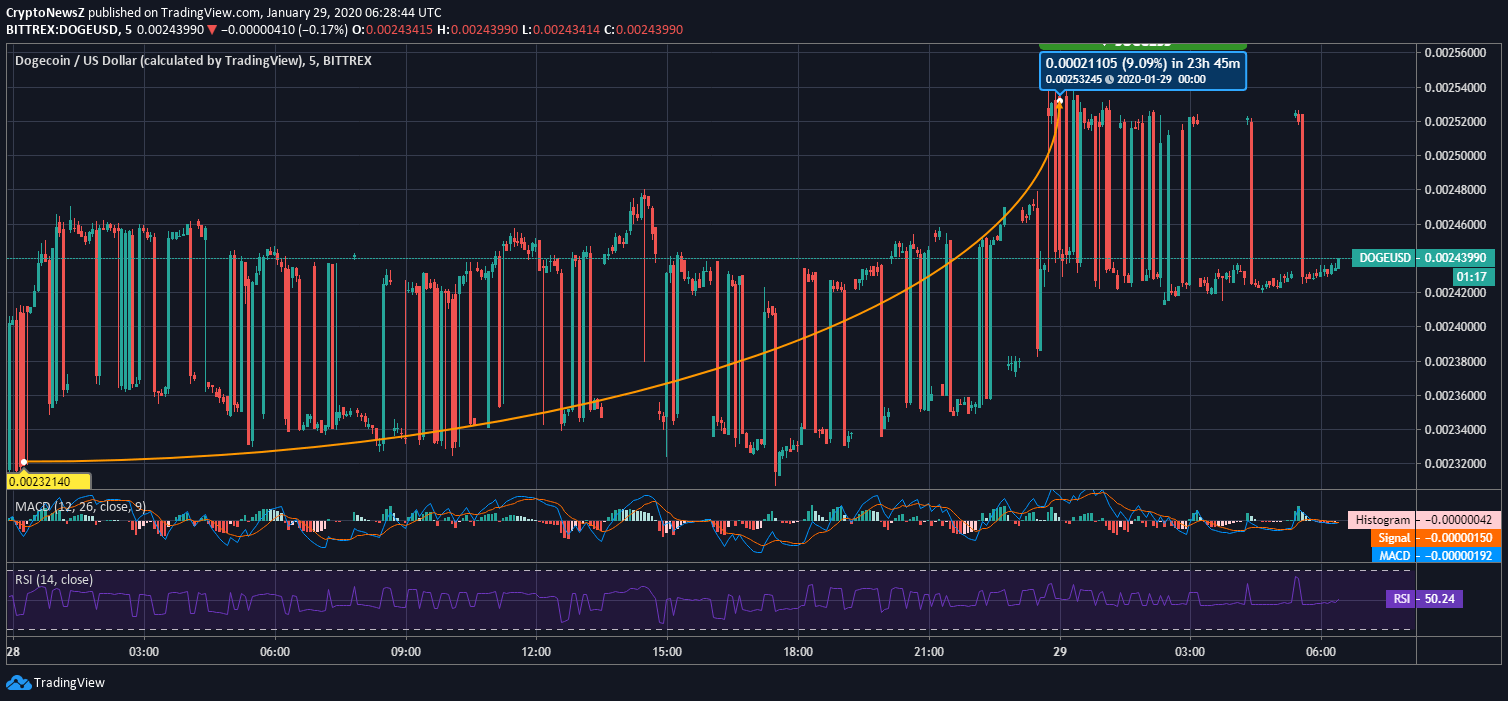Dogecoin Mildly Paces Up with the Market Bulls