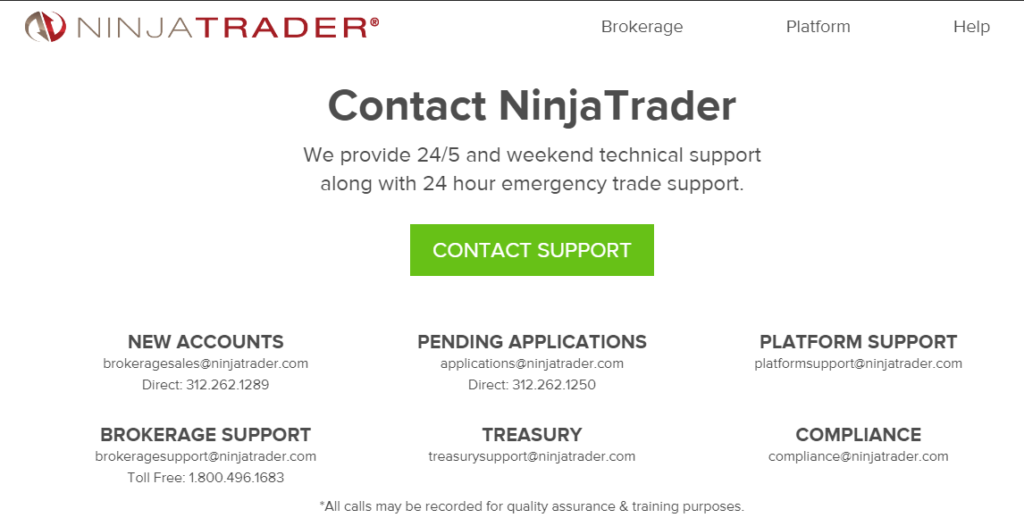 Contact Support of NinjaTrader