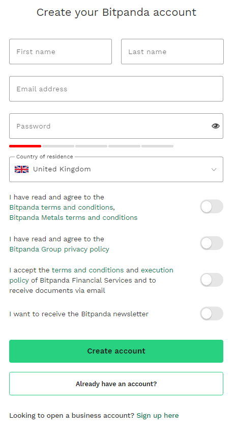 Bitpanda Pro Reviews - Registration Process