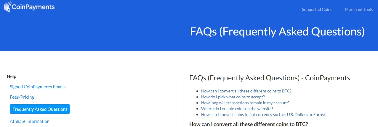 Đánh giá CoinPayments - Hỗ trợ khách hàng của CoinPayments