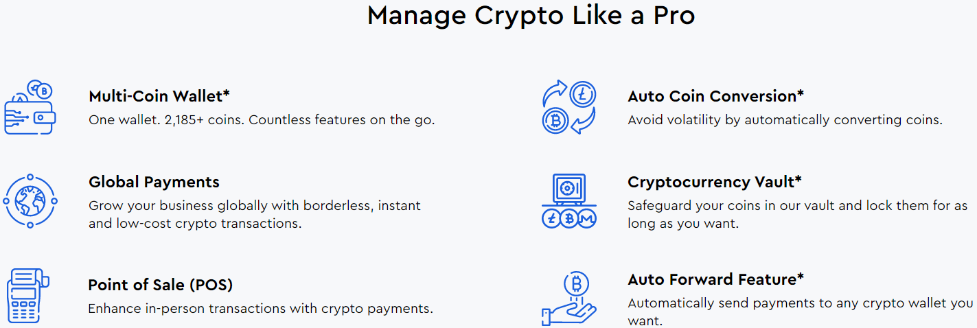 Đánh giá về ví CoinPayments - Tính năng của CoinPayments