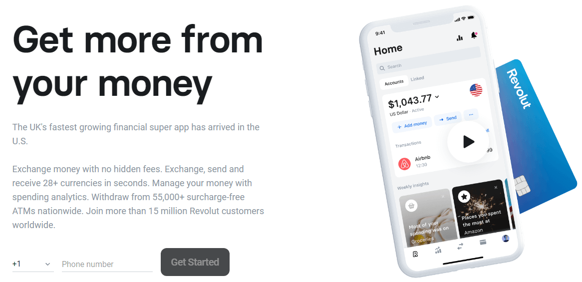 Revolut User Interface