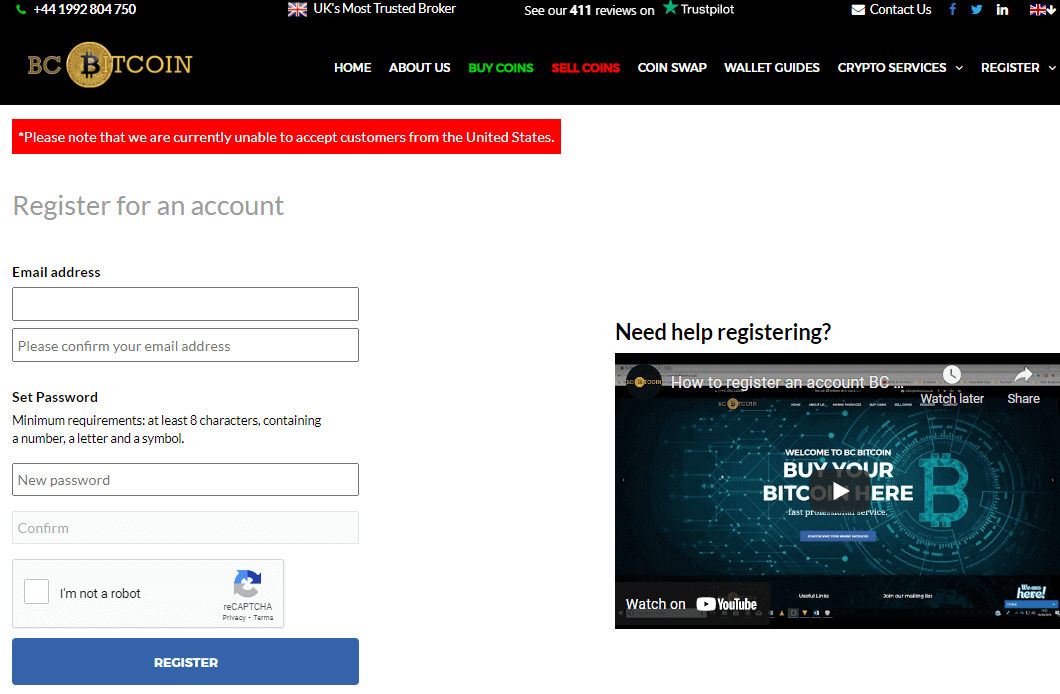 BC Bitcoin Registration Process