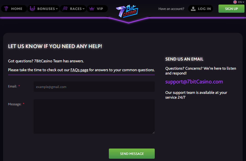 7BitCasino Customer Support