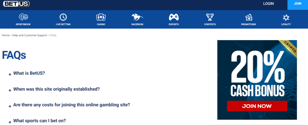 BetUS - Customer Support