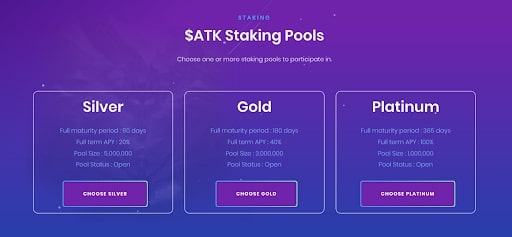 $ATK Staking Pools