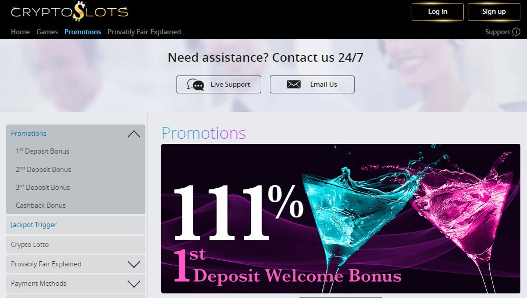 CryptoSlots Bonuses & Promotions