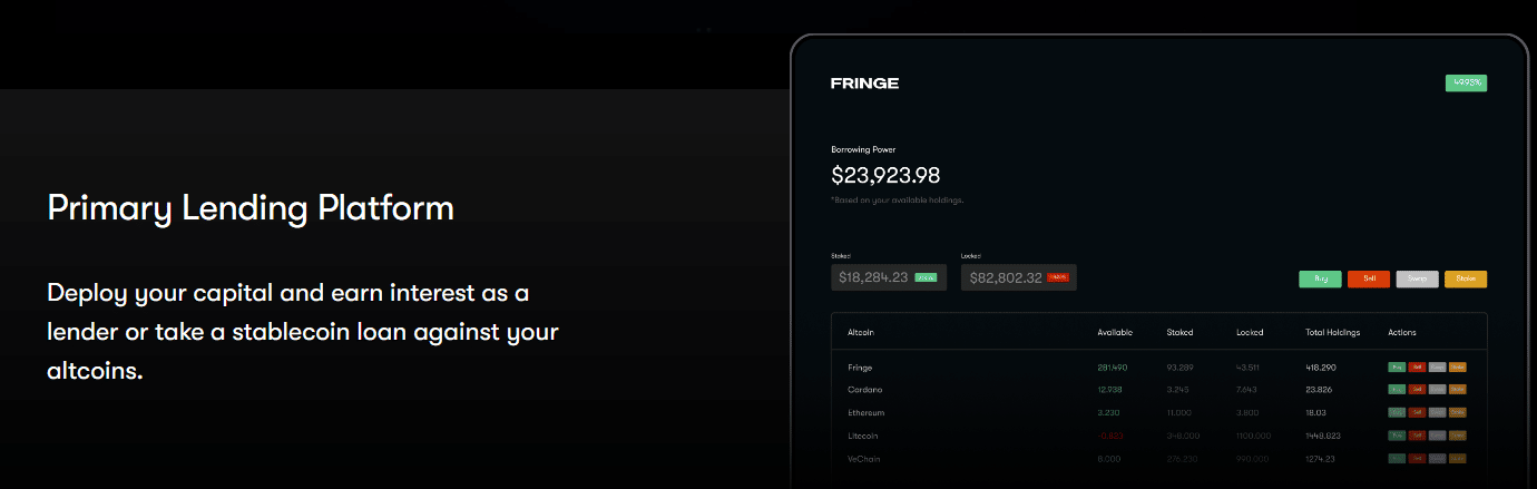 Fringe Finance Primary Lending Platform