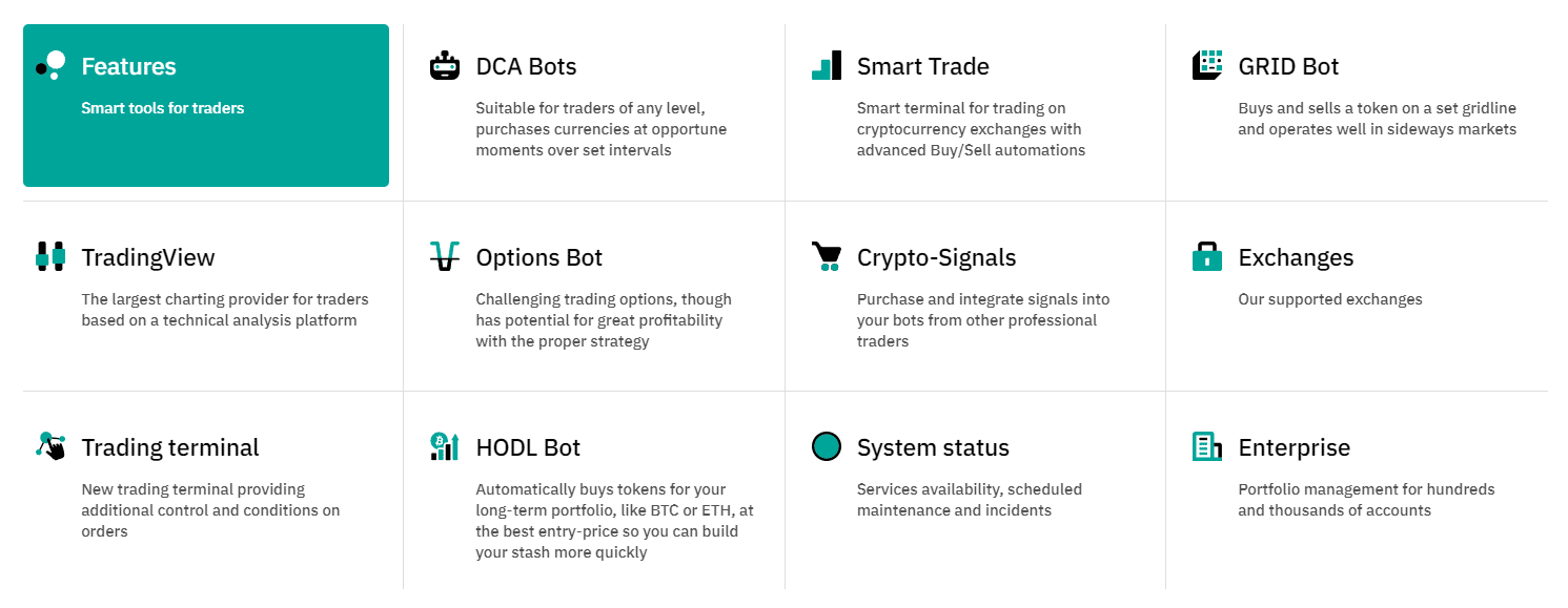 3commas Trading Bot Platform Features