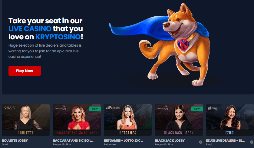 Kryptosino Live Casino Games