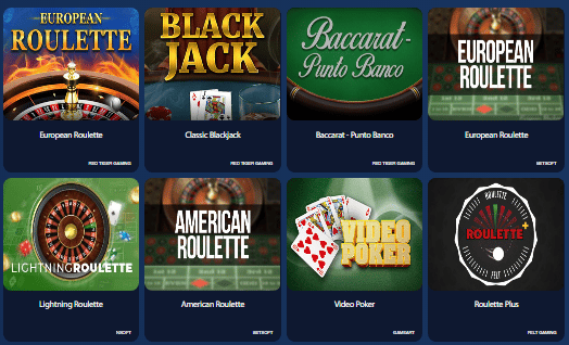 Blizz Casino Table Games