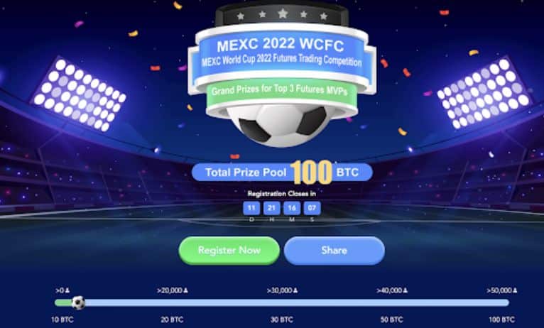 100 BTC to be won in MEXC's World Cup Futures Individual Trading Competition - December 2022 100 BTC to be won in MEXC's World Cup Futures Individual Trading Competition - December 2022
