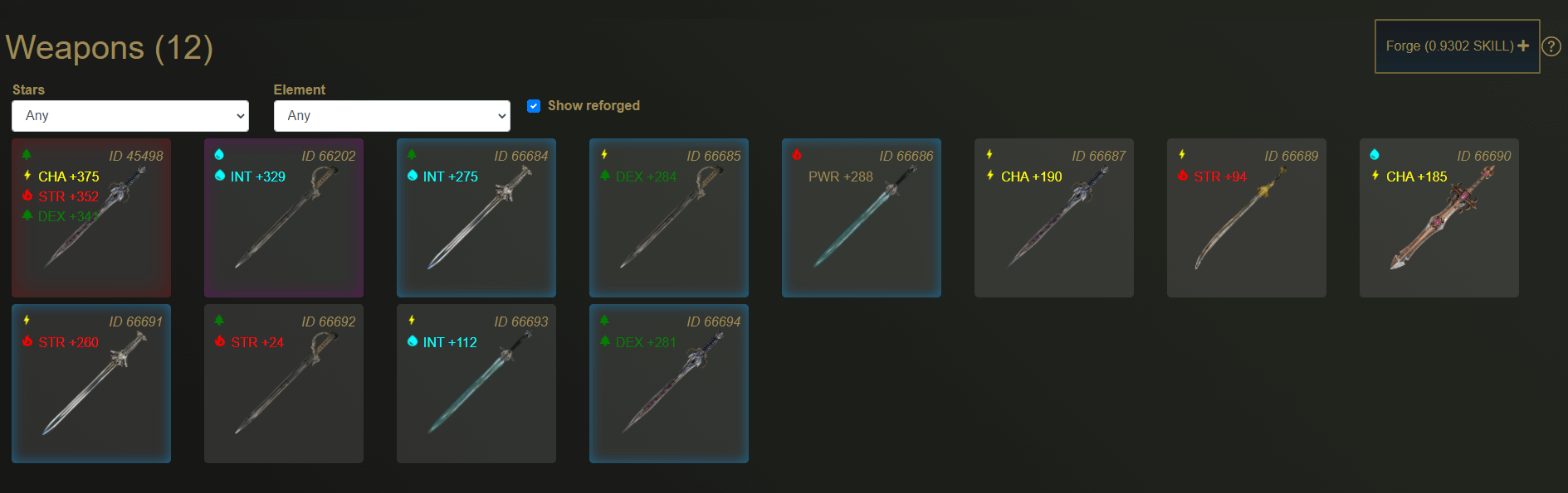 CryptoBlades Weapons