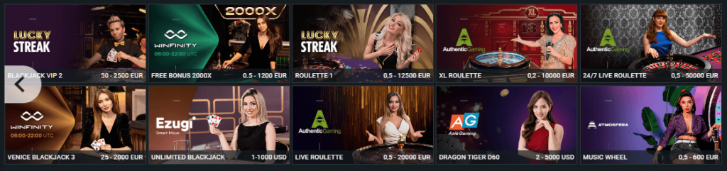 Live Casino Games - MelBet 