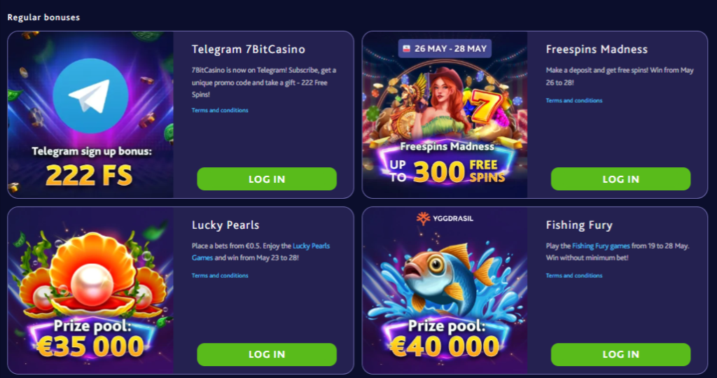 7BitCasino Regular Bonuses