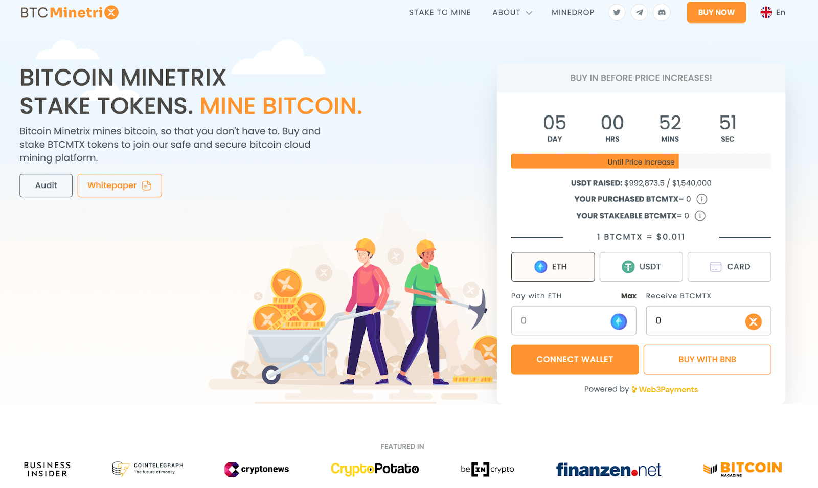 Bitcoin Minetrix approaches $1 million milestone