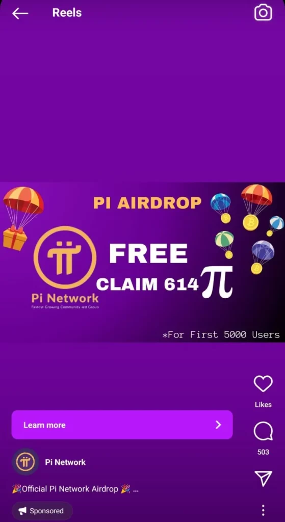 Pi Network Scam: Fake Airdrop Ads on Instagram Lure Users Pi Network Scam: Fake Airdrop Ads on Instagram Lure Users