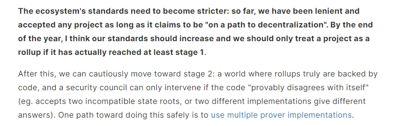 Vitalik Buterin: Will Only Publicly Mention Stage 1+ L2; Cryptographic Trust Upon Us