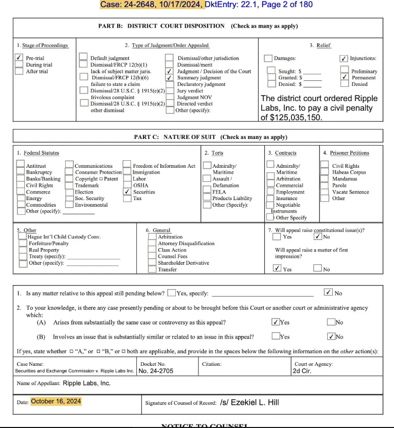 Ripple Case: Speculations Over Court Rejecting SEC's Appeal Surge Ripple vs SEC, Form C