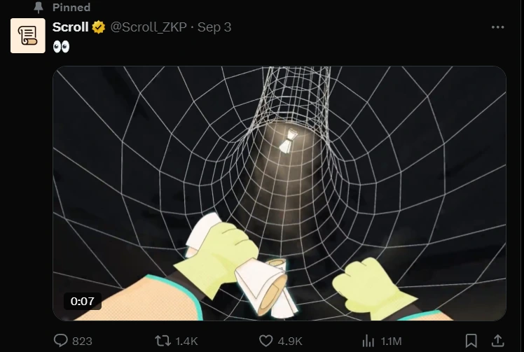 Binance Launches Scroll (SCR) as its 60th Project for Ethereum Scalability Cryptic Video Posted on X that could have been a subtle hint at Scroll's upcoming listing on Binance