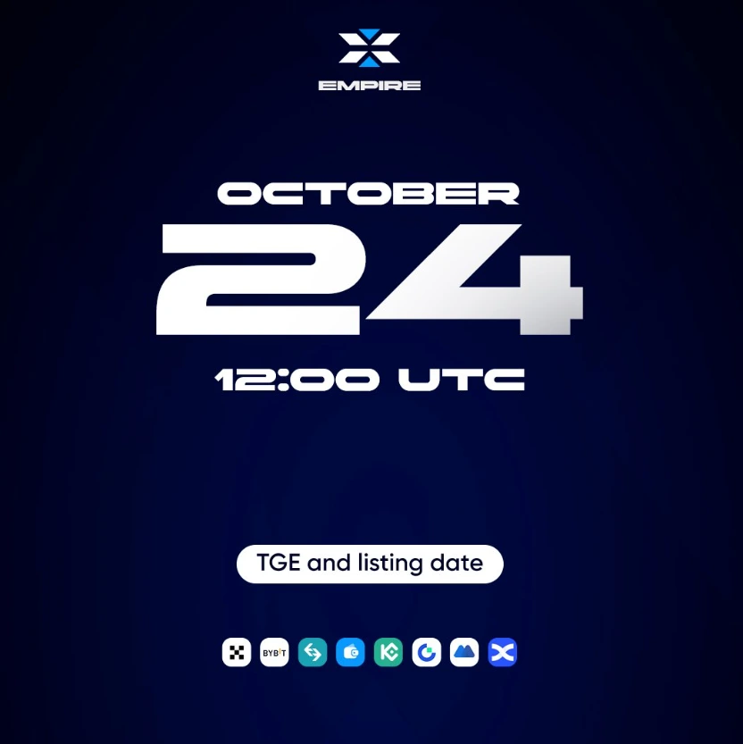 X Empire's TGE and Airdrop Goes Live Today on Bybit X Empire announcement on its X page