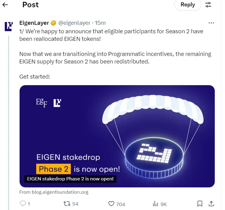 EigenLayer X account has just been hacked - ZachXBT EigenLayer X account has just been hacked