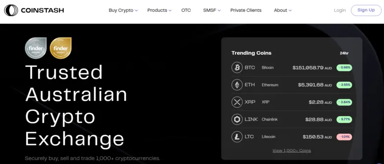 Coinstash dashboard