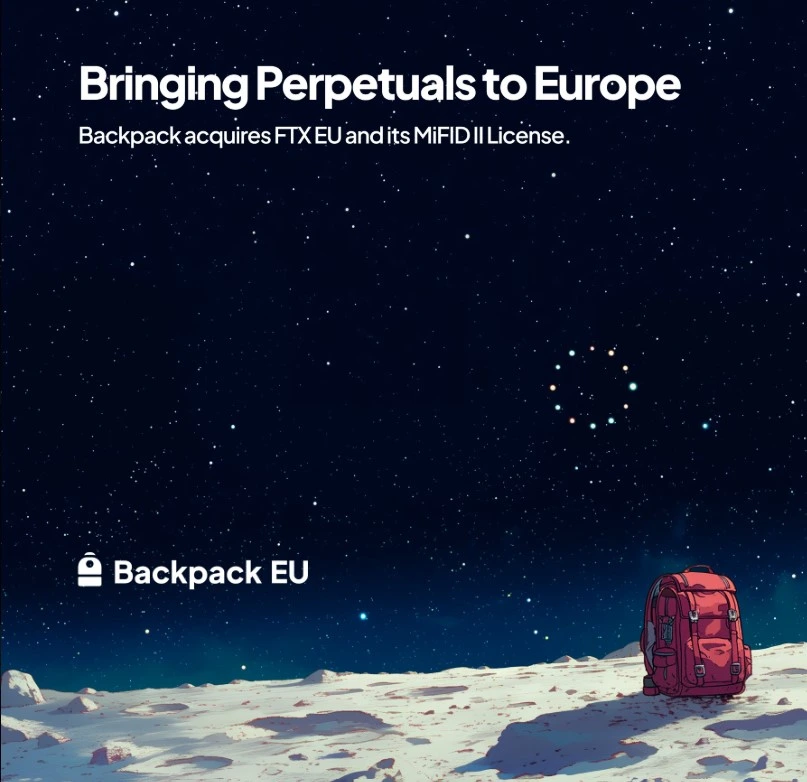 Backpack announces acquisition of FTX EU on X platform.