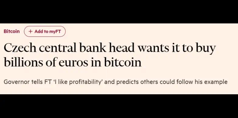 Czech Bank Governor to buy Bitcoin Czech Bank Governor to buy Bitcoin
