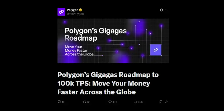 Polygon's roadmap targets 100K TPS and instant finality