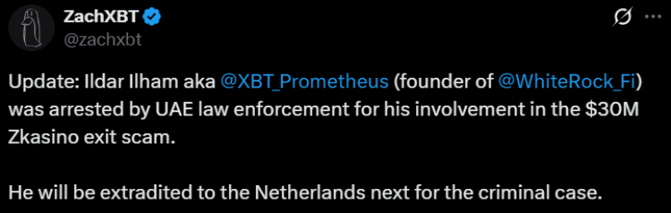 Zkasino exit scam