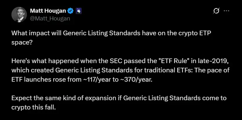 Bitwise CIO says SEC's new crypto ETP rules will speed approvals and may spark a big year-end rally