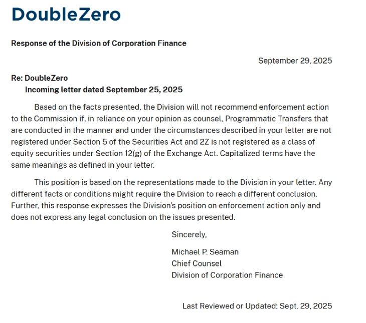 DoubleZero 2Z Token Approved by SEC SEC Greenlights DoubleZero 2Z Token