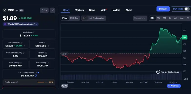 XRP 24-hours chart XRP 24-hours chart