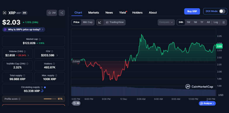 XRP 24-hours chart XRP 24-hours chart