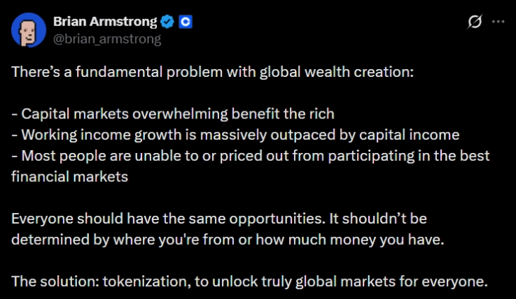 Brian Armstrong on Tokenization Brian Armstrong on Tokenization