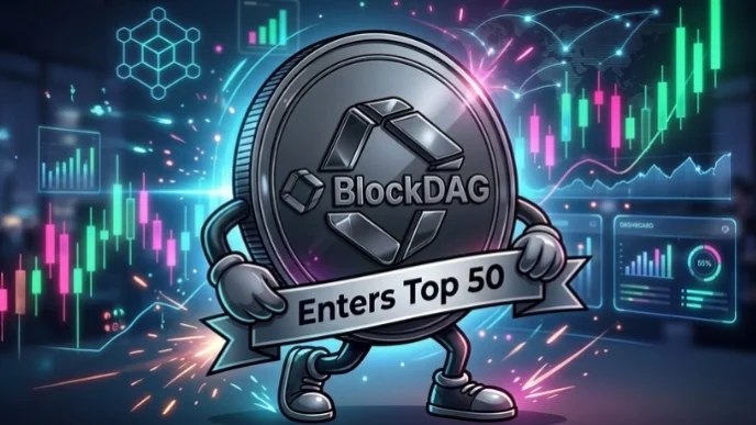 BlockDAG Enters Coinmarketcap Top 50 as $BDAG Trading Begins Globally