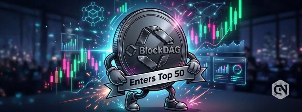 BlockDAG Enters Coinmarketcap Top 50 as $BDAG Trading Begins Globally