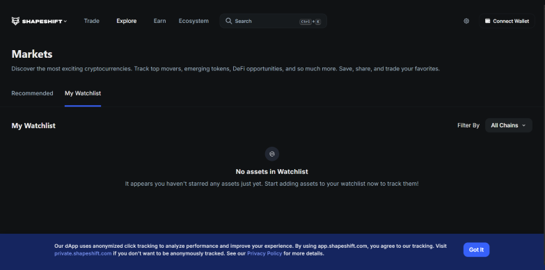 Markets on ShapeShift