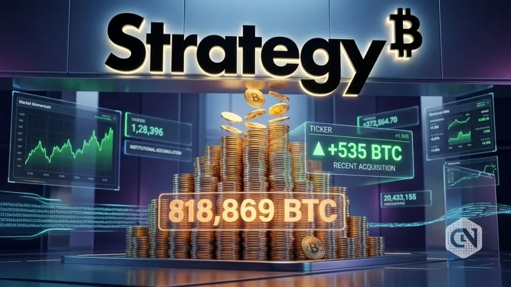 Strategy Expands BTC Stack to 818,869 With 535 Bitcoin Buy