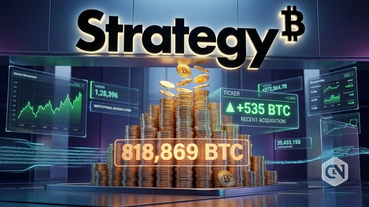 Strategy Expands BTC Stack to 818,869 With 535 Bitcoin Buy