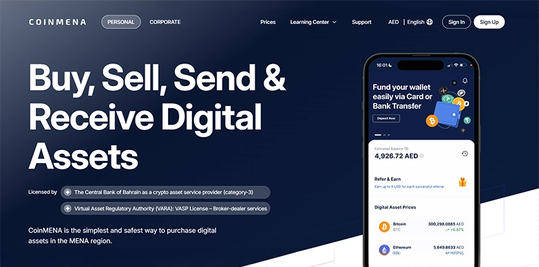 CoinMENA dashboard CoinMENA dashboard