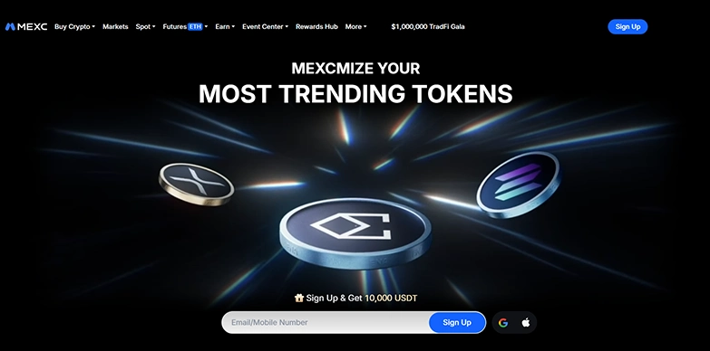 MEXC dashboard MEXC dashboard